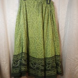 Boho green skirt used